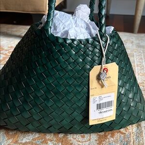 Dragon Diffusion Forest Green Woven Tote